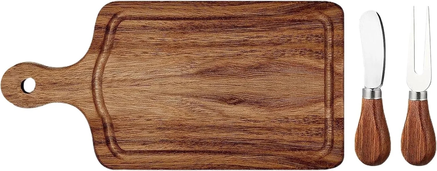 تخته سرو پنیر - سینی های سرو مزه | تخته برش چوبی به همراه کارد و چنگال و برچسب تشکر، مربعی شکل، مناسب برای دورهمی های خانوادگی، جشن تولد، هدیه خانه نویی، مهمانی آپارتمانی تخته سرو پنیر - سینی های سرو مزه | تخته برش چوبی به همراه کارد و چنگال و برچسب تشکر، مربعی شکل، مناسب برای دورهمی های خانوادگی، جشن تولد، هدیه خانه نویی، مهمانی آپارتمانی