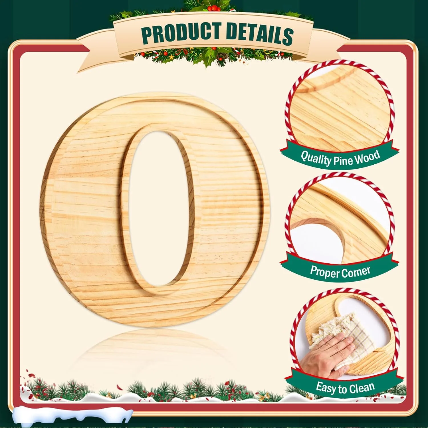 ست ۳ تایی تخته سرو چوبی طرح کریسمس، مناسب سرو تنقلات، میوه و شیرینی، ایده آل برای دکوراسیون و پذیرایی در جشن ها