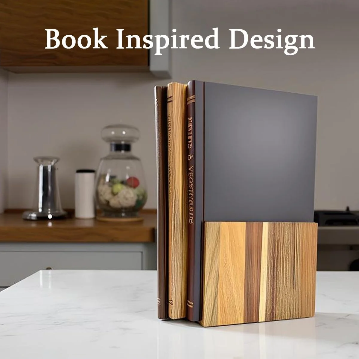 تخته برش طرح کتاب، ست تخته برش چوبی، ست تخته خردکن چوبی 3 تکه با پایه، برای آماده سازی نان، پنیر، گوشت و سبزیجات تخته برش طرح کتاب، ست تخته برش چوبی، ست تخته خردکن چوبی 3 تکه با پایه، برای آماده سازی نان، پنیر، گوشت و سبزیجات