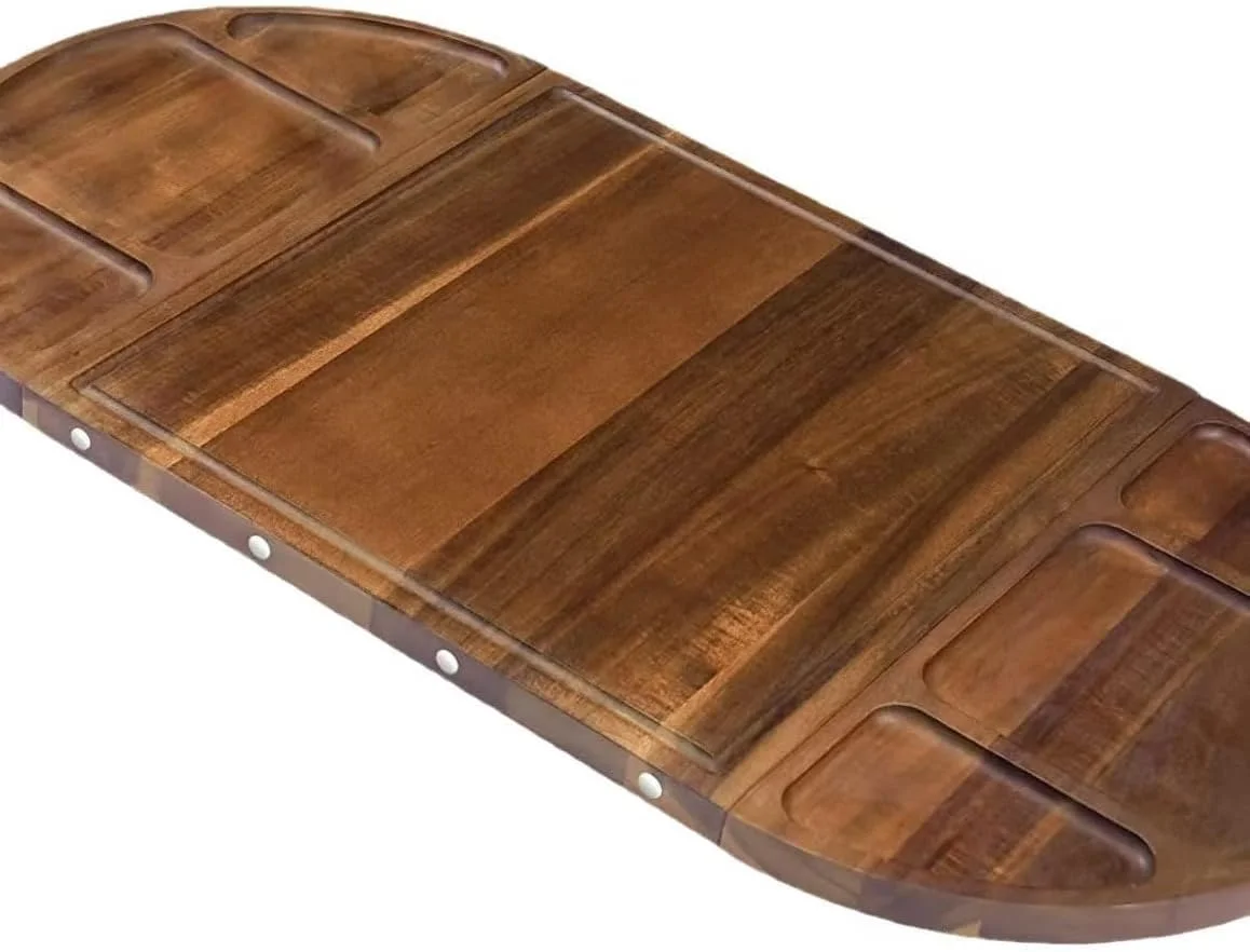 تخته سرو چوبی مونتاژ شده - سینی چند قسمتی برای پذیرایی و سرو تنقلات مناسب آشپزخانه منزل و دورهمی ها