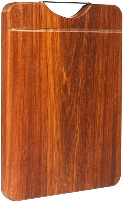 تخته برش چوبی دو طرفه، مناسب آشپزخانه، تخته خردکن گوشت و سبزیجات، تخته سرو چوبی با دستگیره استیل، تک رنگ - 40 * 29 * 3 سانتی متر