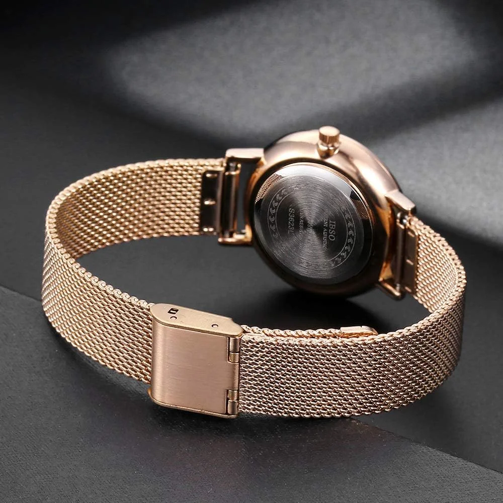 ست ساعت مچی زنانه IBSO کوارتز با گوشواره و گردنبند رزگلد، 3 ست برای هدیه روز ولنتاین (3623 RG XL004) ست ساعت مچی زنانه IBSO کوارتز با گوشواره و گردنبند رزگلد، 3 ست برای هدیه روز ولنتاین (3623 RG XL004)