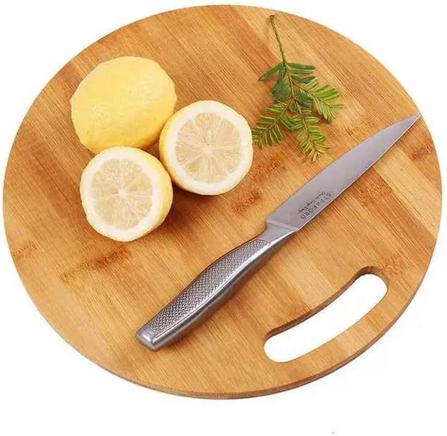 تخته برش بامبو گرد، تخته خردکن آشپزخانه، مناسب برای استفاده روزمره در خانه، بامبو طبیعی | 34 x 34 سانتی متر |