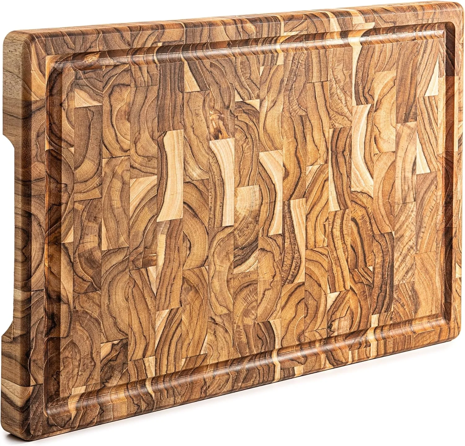 تخته برش چوبی بزرگ ارکه از چوب ساج، 44.5x30.5x3.3 سانتی متر، با دوام بالا، سایز بزرگ، دارای شیار آبمیوه، مناسب برای خرد کردن یا سرو گوشت، پنیر، نان