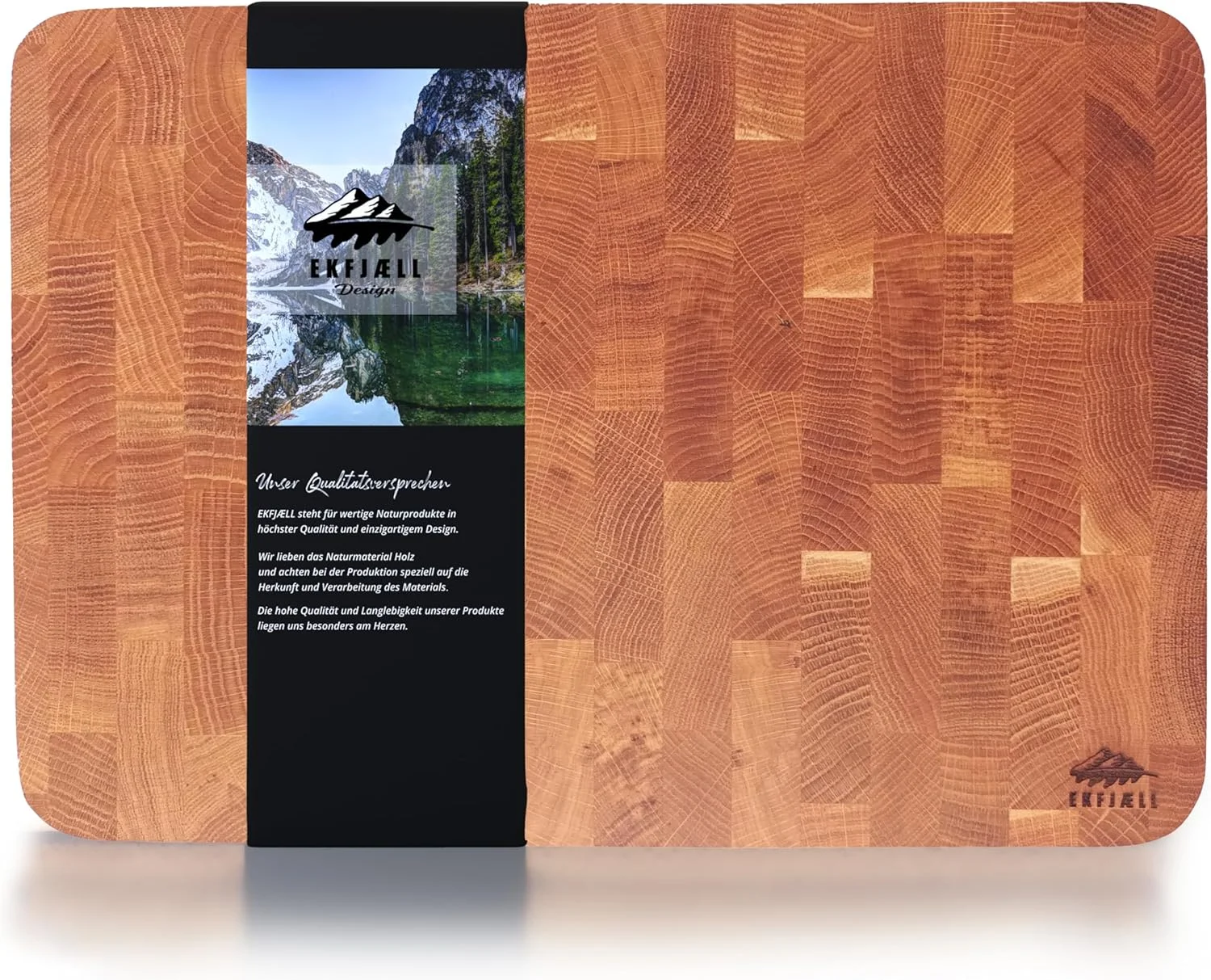 تخته گوشت بلوط ممتاز آنتی باکتریال و روغن آفتابگردان خوراکی - تخته برش چوبی، تخته سرو (بلوط 40x30x4 سانتی متر با دسته)