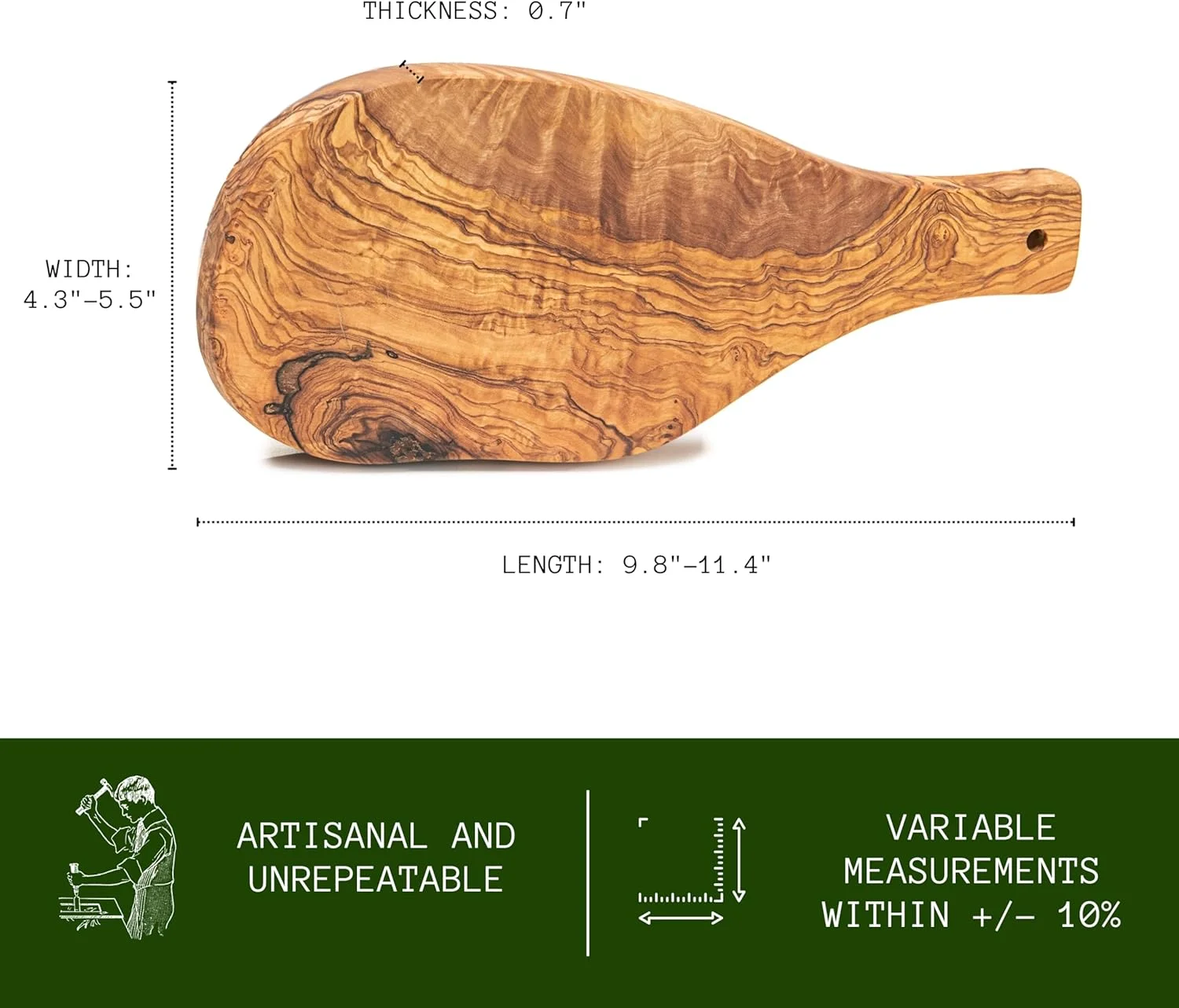 تخته آشپزخانه چوبی Erreke، تخته سرو پنیر و اسنک، پیش غذاهای چوبی، ست 4 تایی تخته سرو کوچک دست ساز از چوب زیتون طبیعی، درب دار، مناسب نان و سوسیس (28 x 13 سانتی متر)