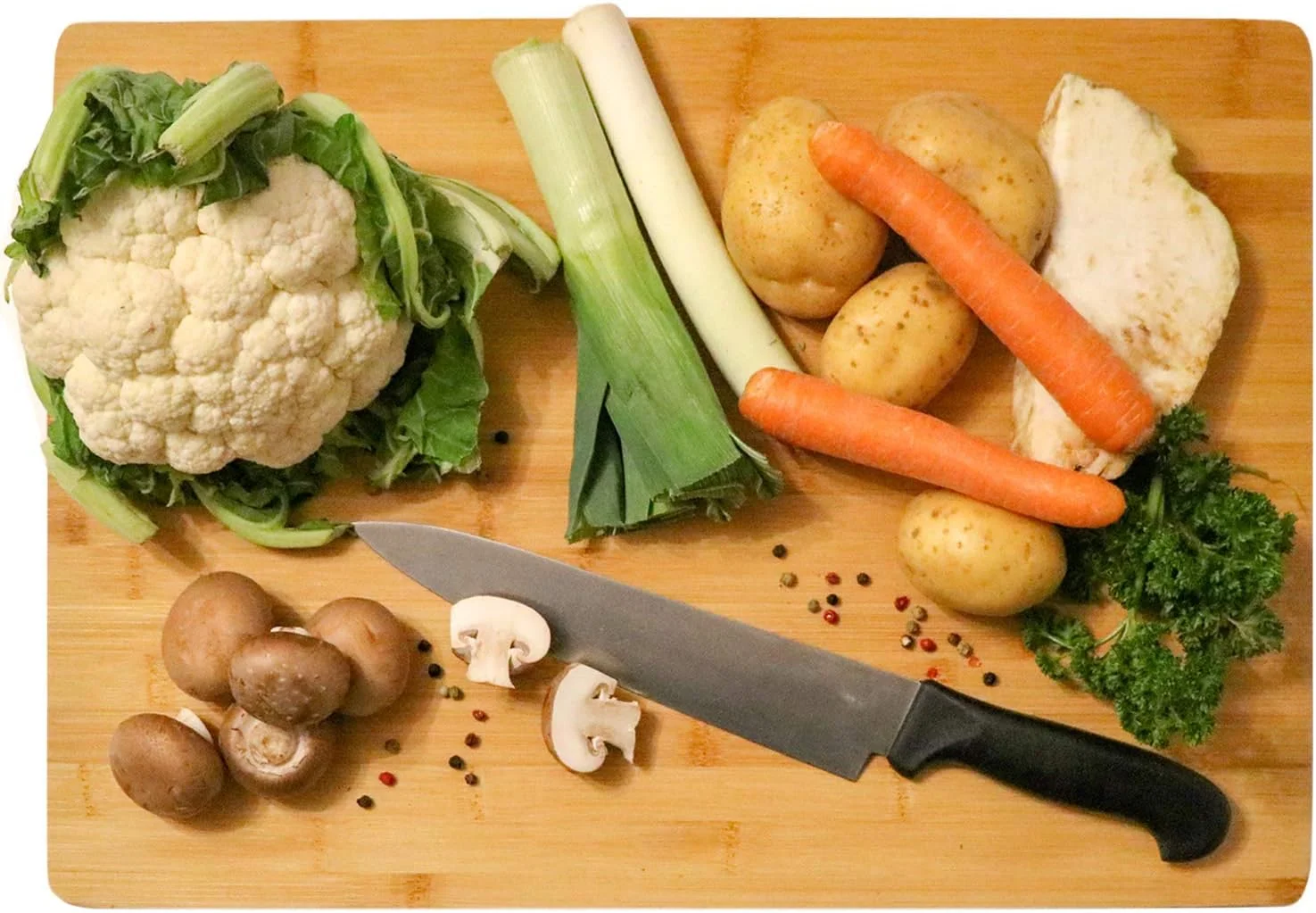 تخته برش بامبو ضخیم EYEPOWER با ابعاد 50x35 سانتی متر - تخته بامبو بزرگ برای چرخاندن - تخته چوبی زیبا تخته آشپزخانه تخته چوبی تخته برش تخته چوبی بزرگ تخته گوشت آشپزخانه چوبی