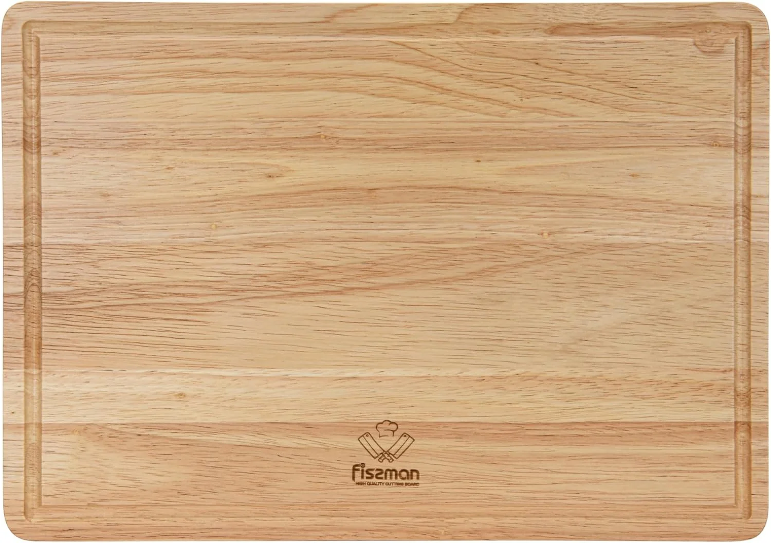 تخته برش مستطیلی فیسمن 38x27 سانتی متر، تخته خردکن چوبی 1.5 سانتی متر ضخامت | تخته برش چوبی Hevea با شیار آبمیوه | تخته خردکن ضد باکتری برای گوشت، میوه ها، سبزیجات