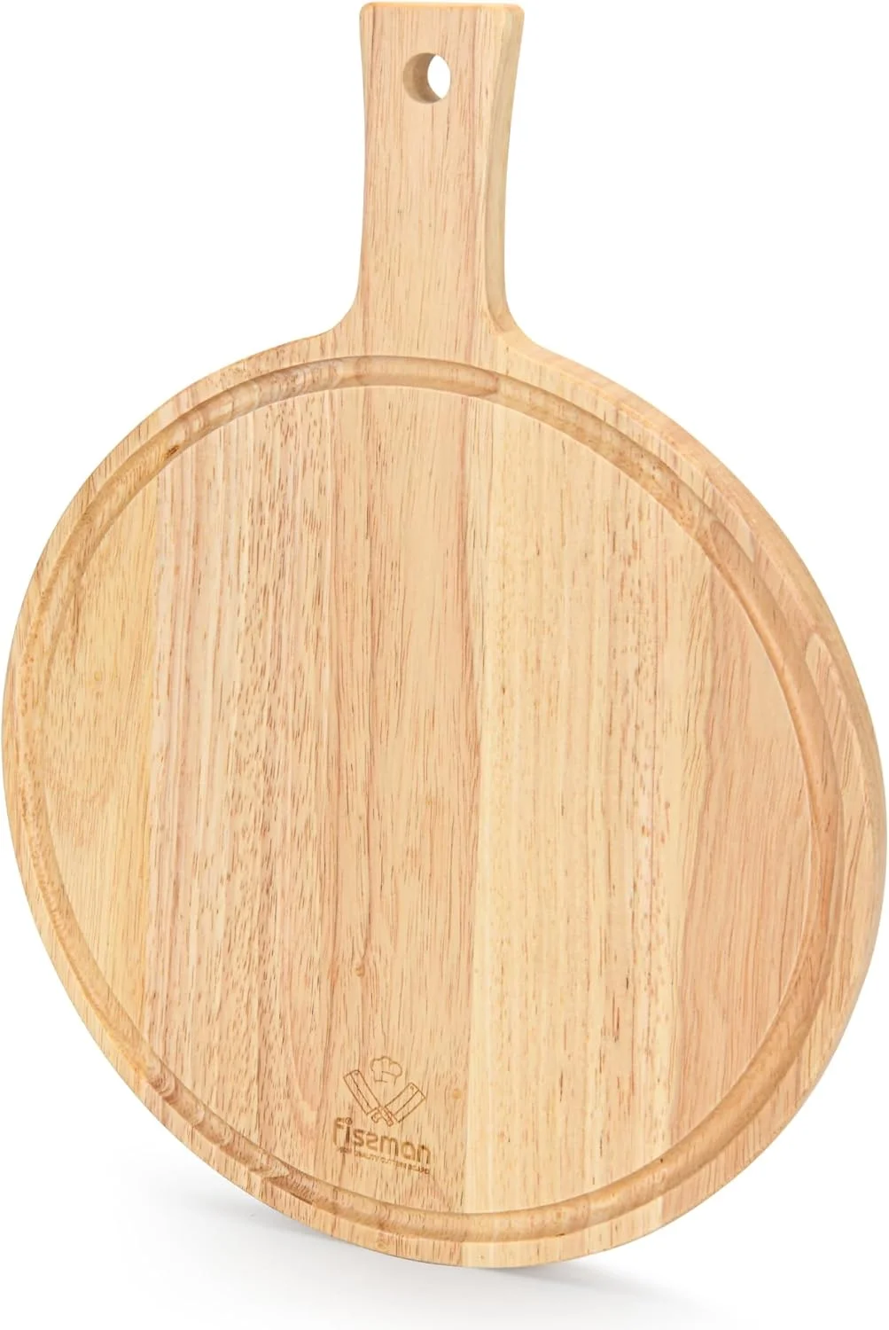 تخته برش چوبی فیسمن، ساخته شده از چوب رابر، مناسب برای خرد کردن گوشت، سبزیجات، میوه ها، پنیر، سینی سرو سازگار با چاقو، دارای شیار آب و ضخیم (30 سانتی متر)