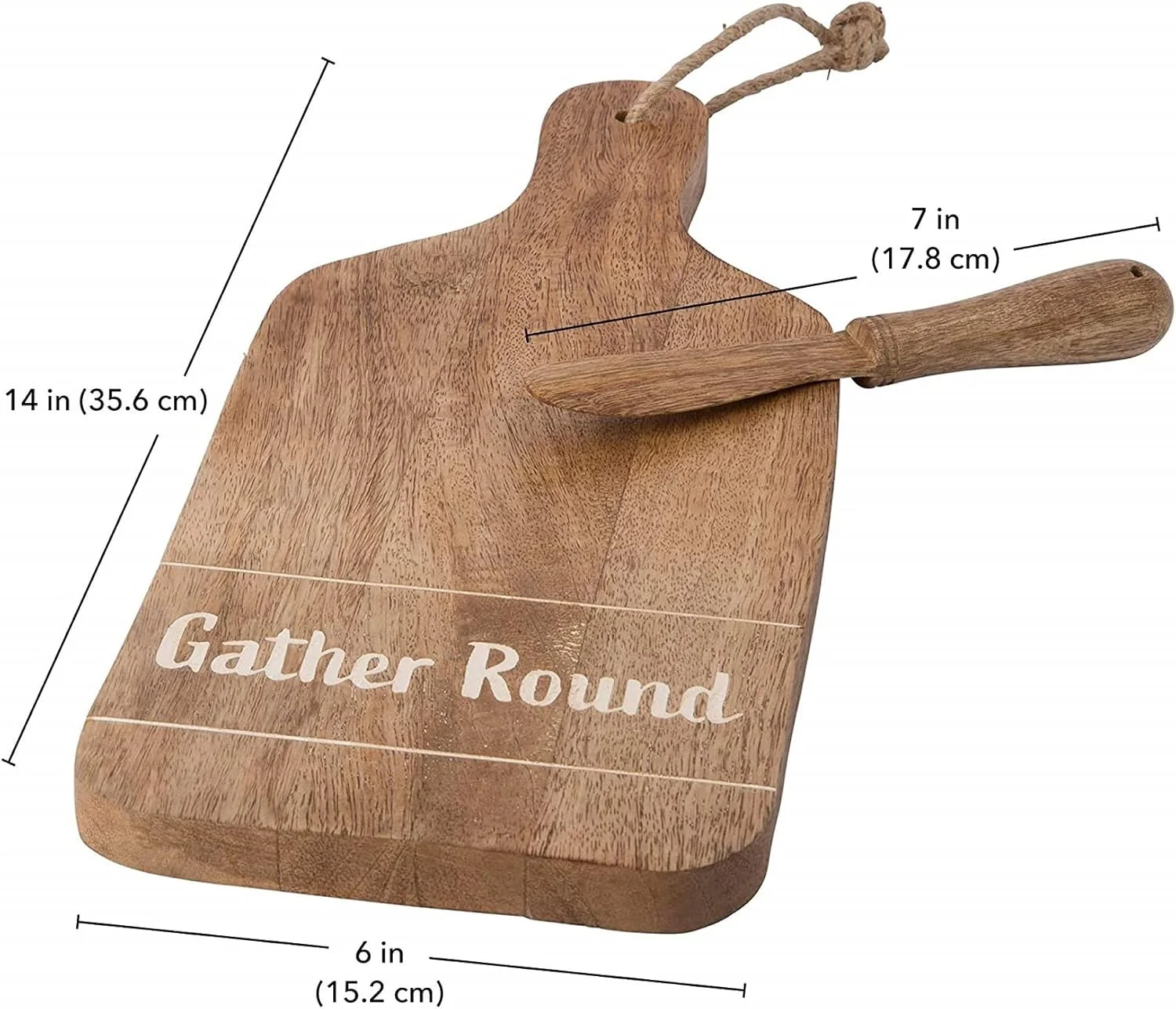 تخته برش چوبی Glaver's - تخته پنیر، تخته سرو به همراه کفگیر چوبی - تخته استیک، تخته های سرو چوبی - بدون BPA، بادوام و شستشوی آسان