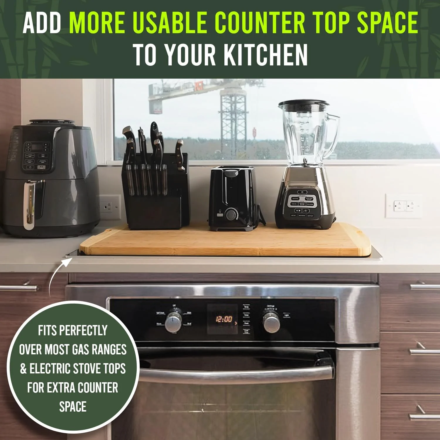 تخته گوشت چوبی آشپزخانه گرینر شف برای خرد کردن گوشت، 76 در 50 در 1.9 سانتی متر، تخته خردکن چوبی بامبو برای سرو غذا در آشپزخانه، سینی و دیس بزرگ (76 در 50)