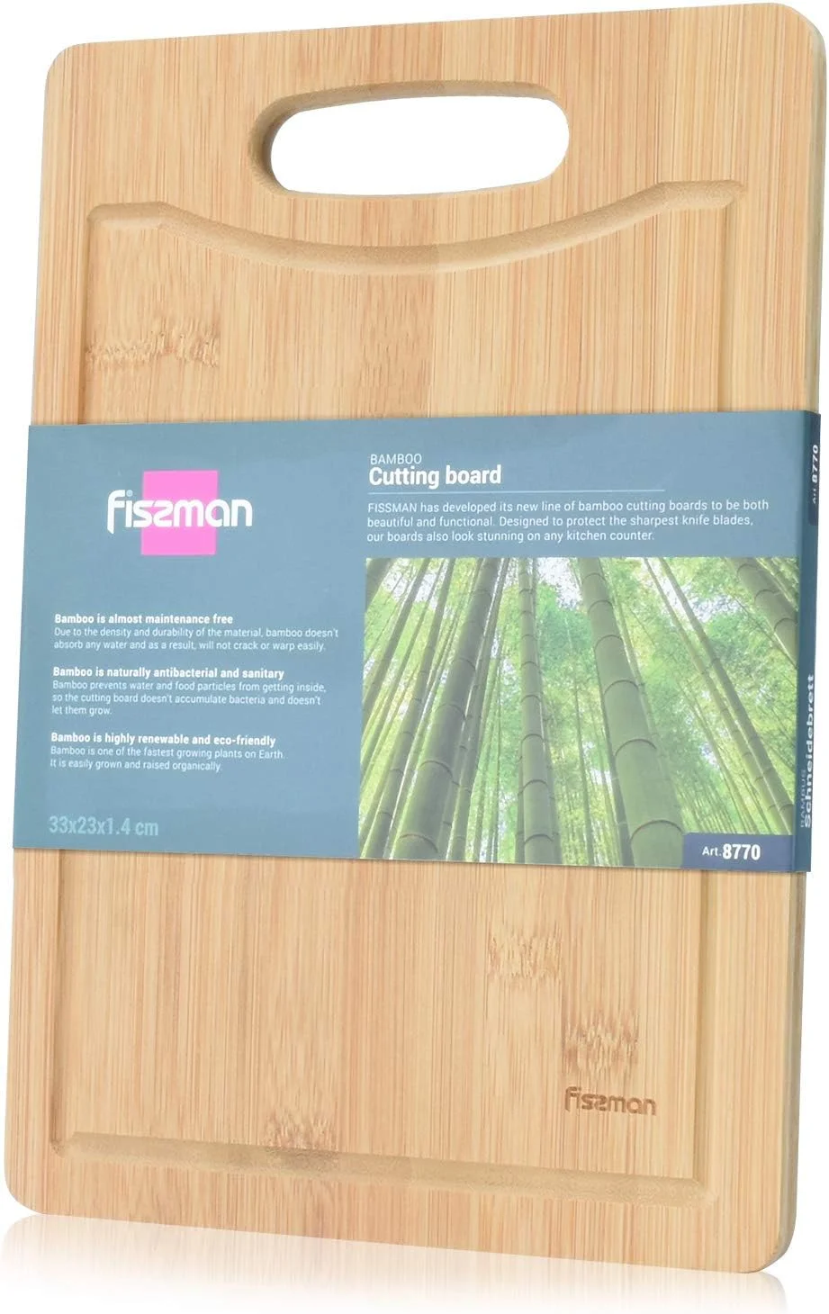 تخته برش بامبو فیسمن ضخامت 1.4 سانتی متر با سوراخ آویز، تخته خردکن مستطیلی چوبی 33x23 سانتی متر | تخته برش بزرگ بامبو با شیار آبمیوه | ضد باکتری، بهداشتی، سازگار با محیط زیست تخته برش بامبو فیسمن ضخامت 1.4 سانتی متر با سوراخ آویز، تخته خردکن مستطیلی چوبی 33x23 سانتی متر | تخته برش بزرگ بامبو با شیار آبمیوه | ضد باکتری، بهداشتی، سازگار با محیط زیست