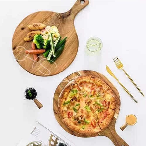 تخته برش چوبی آشپزخانه HS ART | تخته برش چوبی برای هدیه | تخته برش آشپزخانه | تخته برش گرد | تخته سرو چوبی | تخته سرو پیتزا تخته برش سبزیجات
