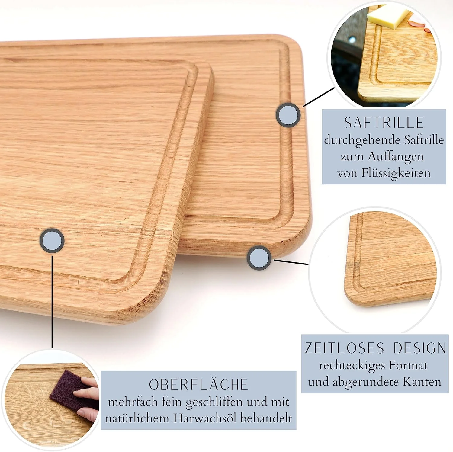 تخته سرو اسنک JOWE ساخته شده از چوب زبان گنجشک، بسته 2 عددی تخته چوبی ساخته شده از چوب زبان گنجشک، 30 x 20 سانتی متر، تخته سرو مستطیلی چوبی، ساخت اتریش