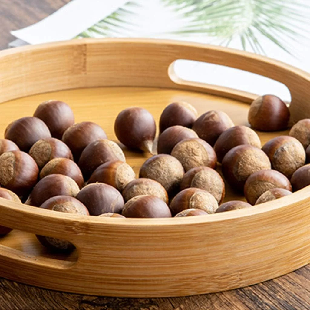 سینی سرو چوبی گرد، بشقاب چوبی غذا، دیس نوشیدنی چند منظوره