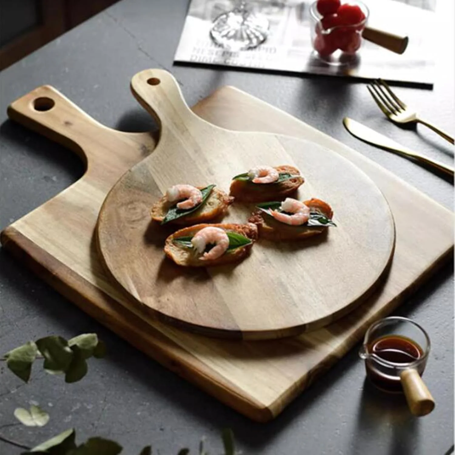 تخته برش چوبی برای آشپزخانه، تخته خردکن و تخته سرو، تخته سرو چوبی با دسته، ایده آل برای پنیر، پیتزا، گوشت، نان، شیرینی، میوه ها، سبزیجات، الف تخته برش چوبی برای آشپزخانه، تخته خردکن و تخته سرو، تخته سرو چوبی با دسته، ایده آل برای پنیر، پیتزا، گوشت، نان، شیرینی، میوه ها، سبزیجات، الف