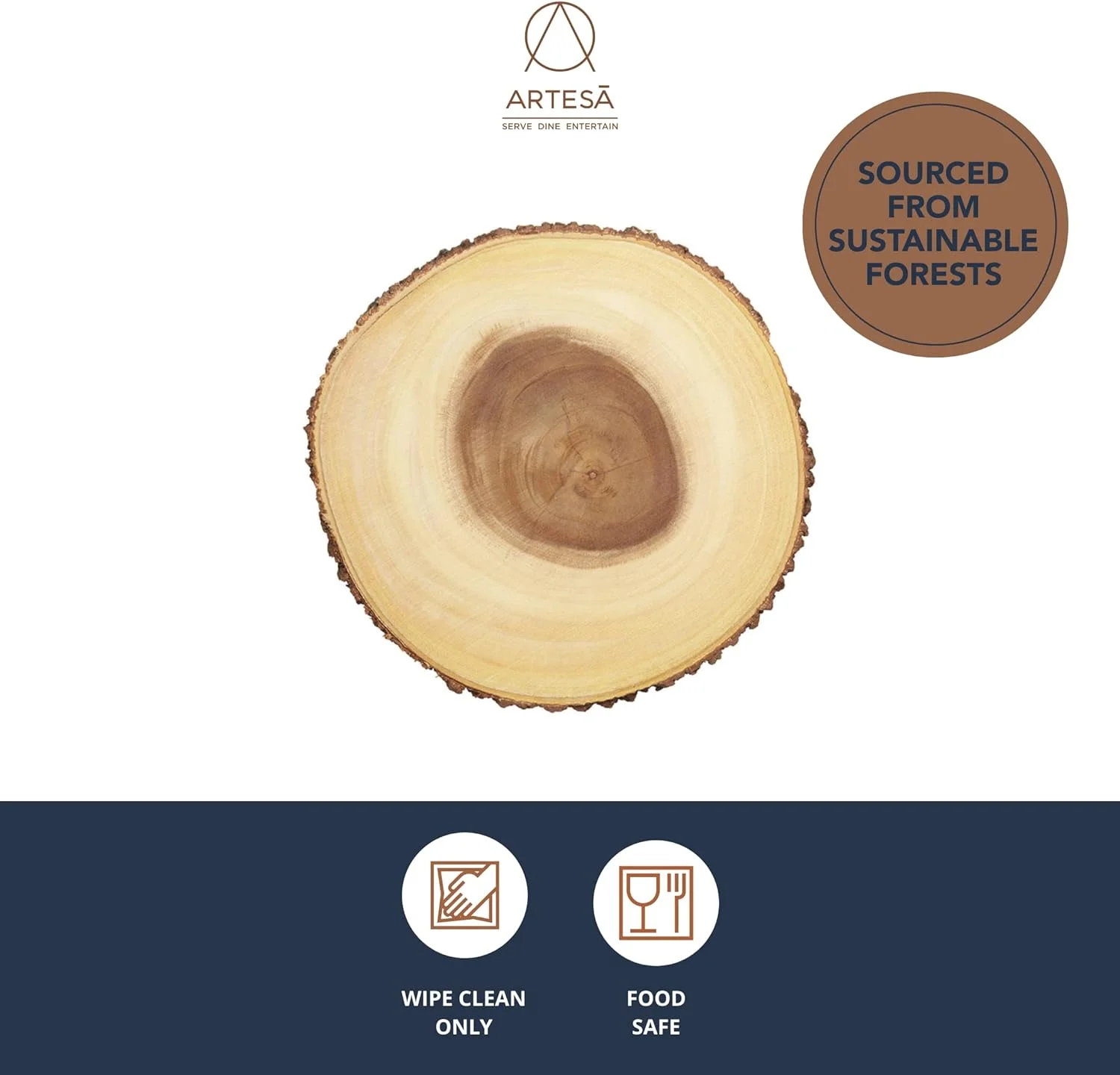 تخته سرو بزرگ روستیک KitchenCraft Artesà، 35 سانتی متر، دارای تگ هدیه