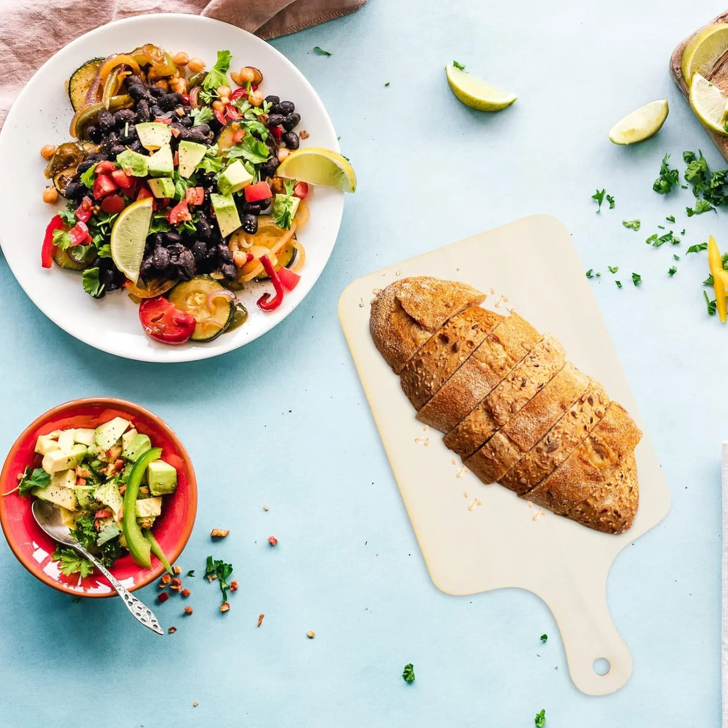 میلیستن سینی سبزیجات 2 عدد تخته برش پارویی چوبی با دسته تخته برش کوچک چوبی تخته نان خالی سینی سرو چوبی با دسته برای سینی کریسمس آشپزخانه منزل