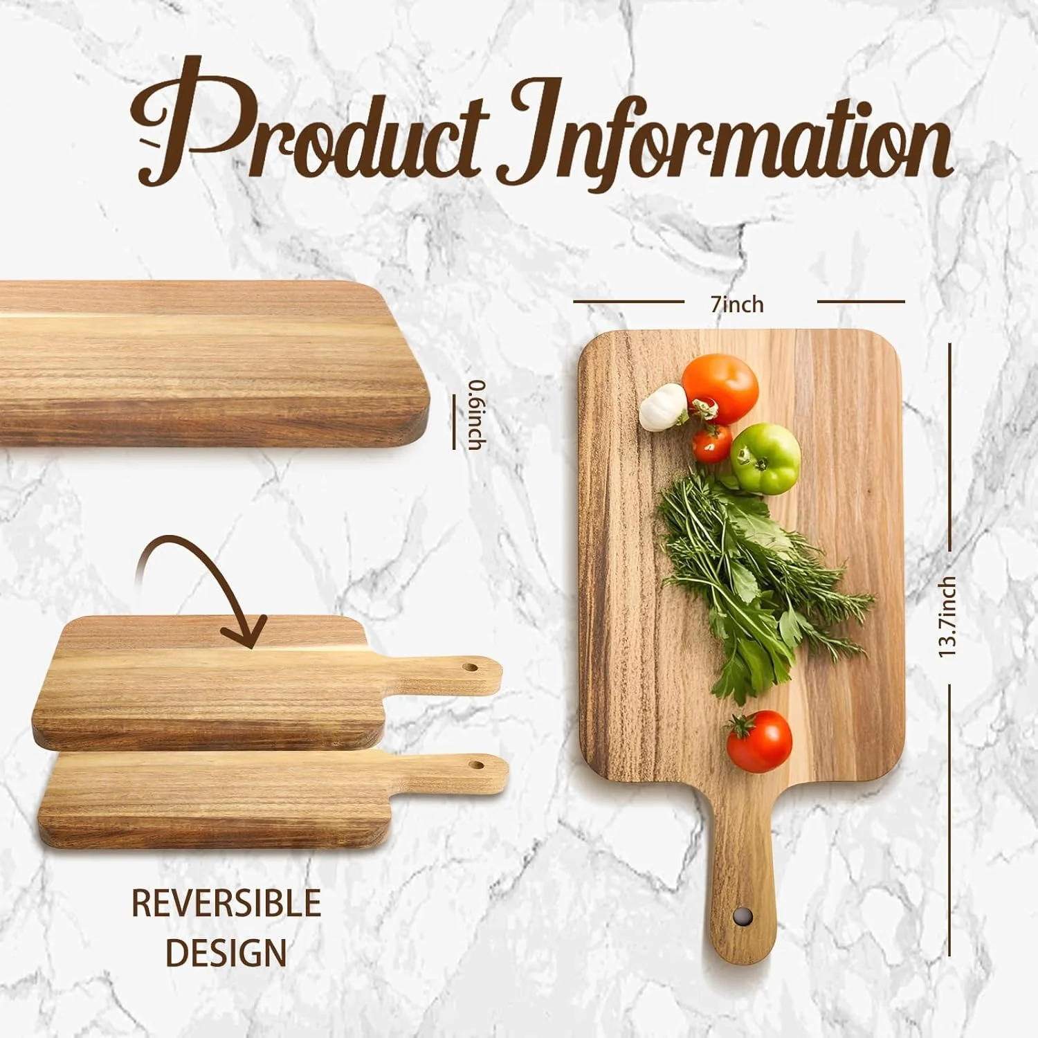 دو عدد تخته برش کوچک چوبی آکاسیا با دسته، 35x18 سانتی متر، تخته خردکن چوبی، تخته سرو با سوراخ برای گوشت، پنیر، سبزیجات، نان و خوراکی های لذیذ
