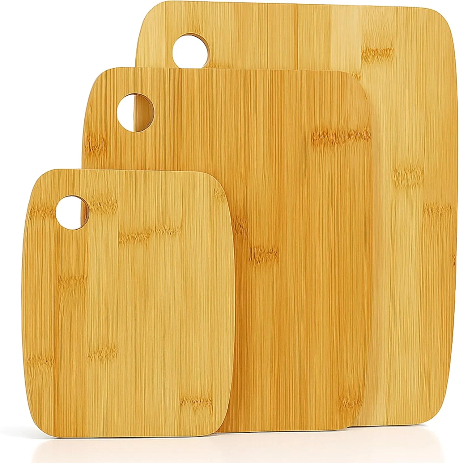 ست ۳ تایی تخته برش بامبو طبیعی، تخته سرو چوبی برای آشپزخانه، آماده سازی گوشت و سبزیجات، سرو نان، کراکر و پنیر (کوچک، متوسط، بزرگ) ست ۳ تایی تخته برش بامبو طبیعی، تخته سرو چوبی برای آشپزخانه، آماده سازی گوشت و سبزیجات، سرو نان، کراکر و پنیر (کوچک، متوسط، بزرگ)
