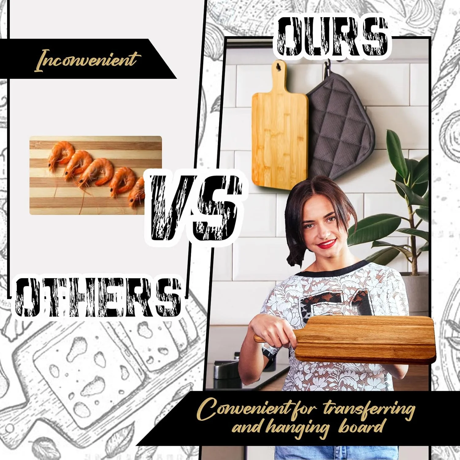 تخته برش چوبی نونن 50 عددی با دسته، 40x20 سانتی متر، تخته سرو چوبی بامبو آکاسیا برای پیتزا، نان، پنیر، گوشت، میوه، سبزیجات (آکاسیا) تخته برش چوبی نونن 50 عددی با دسته، 40x20 سانتی متر، تخته سرو چوبی بامبو آکاسیا برای پیتزا، نان، پنیر، گوشت، میوه، سبزیجات (آکاسیا)