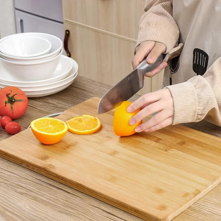 تخته برش بامبو De Orion، بسته 2 عددی، مناسب برای خرد کردن گوشت، سبزیجات، میوه ها، پنیر، سینی سرو سازگار با چاقو با دستگیره