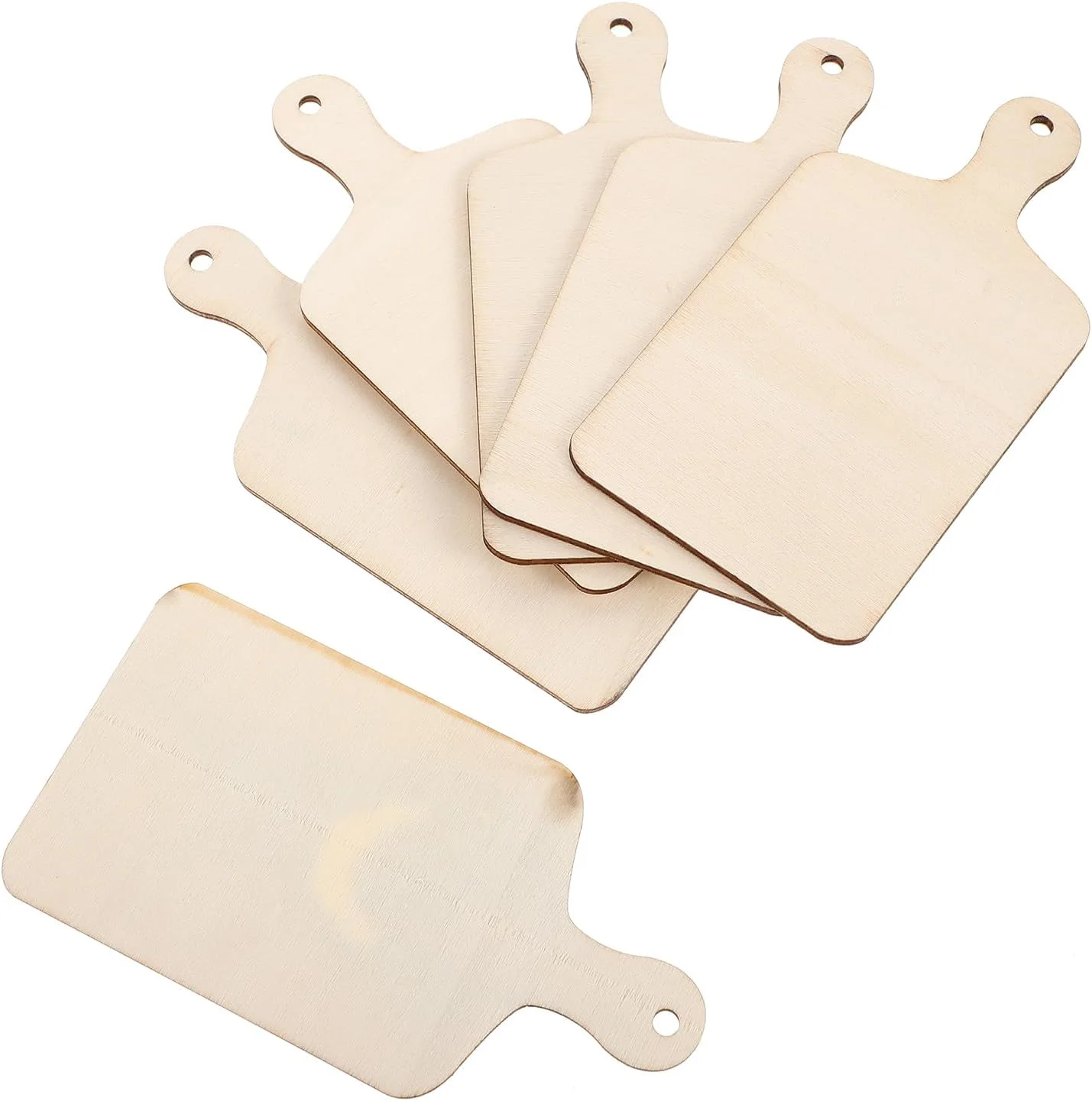اوپریتکس 12 عدد تخته برش کوچک برای کاردستی، تخته های سرو چوبی ناتمام با دسته، تخته های چوبی خام برای تزئینات آشپزخانه منزل و برش سبزیجات