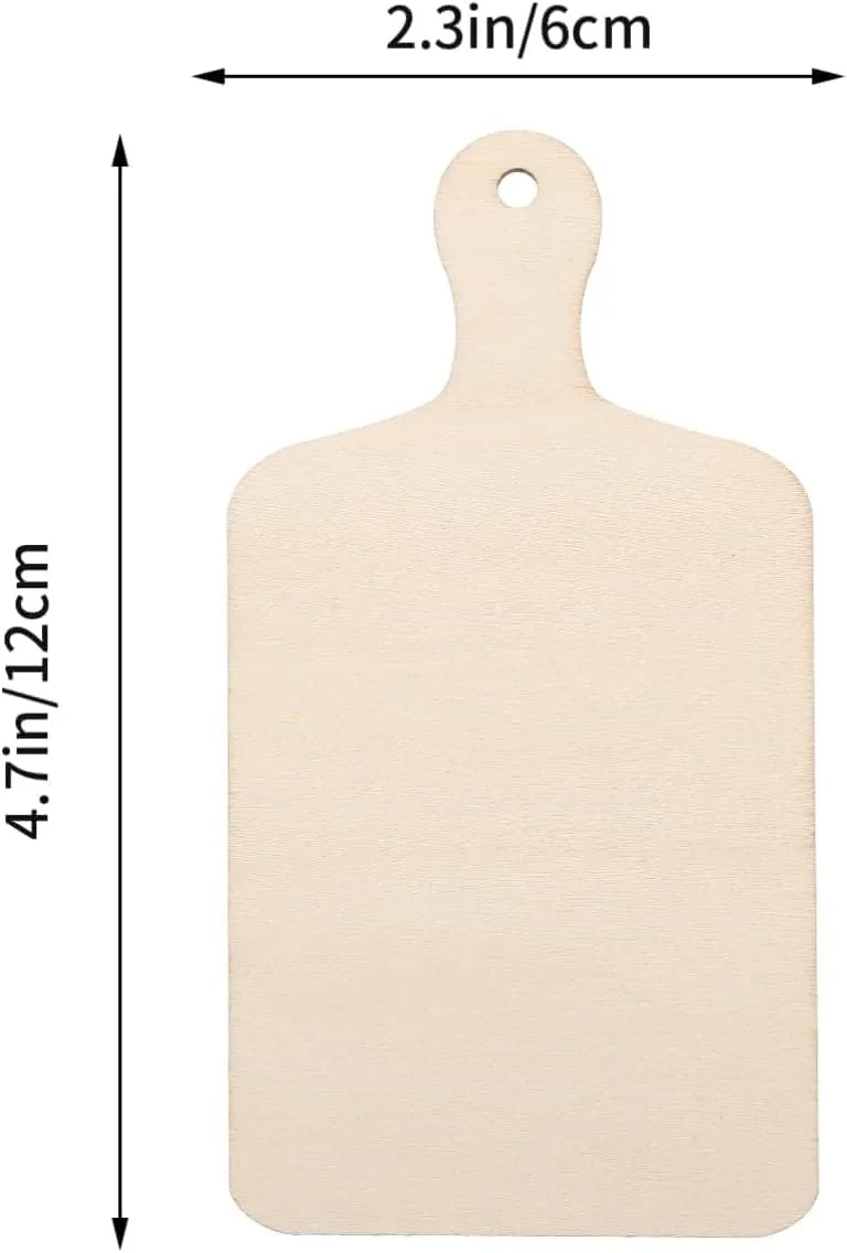 اوپریتکس 12 عدد تخته برش کوچک برای کاردستی، تخته های سرو چوبی ناتمام با دسته، تخته های چوبی خام برای تزئینات آشپزخانه منزل و برش سبزیجات
