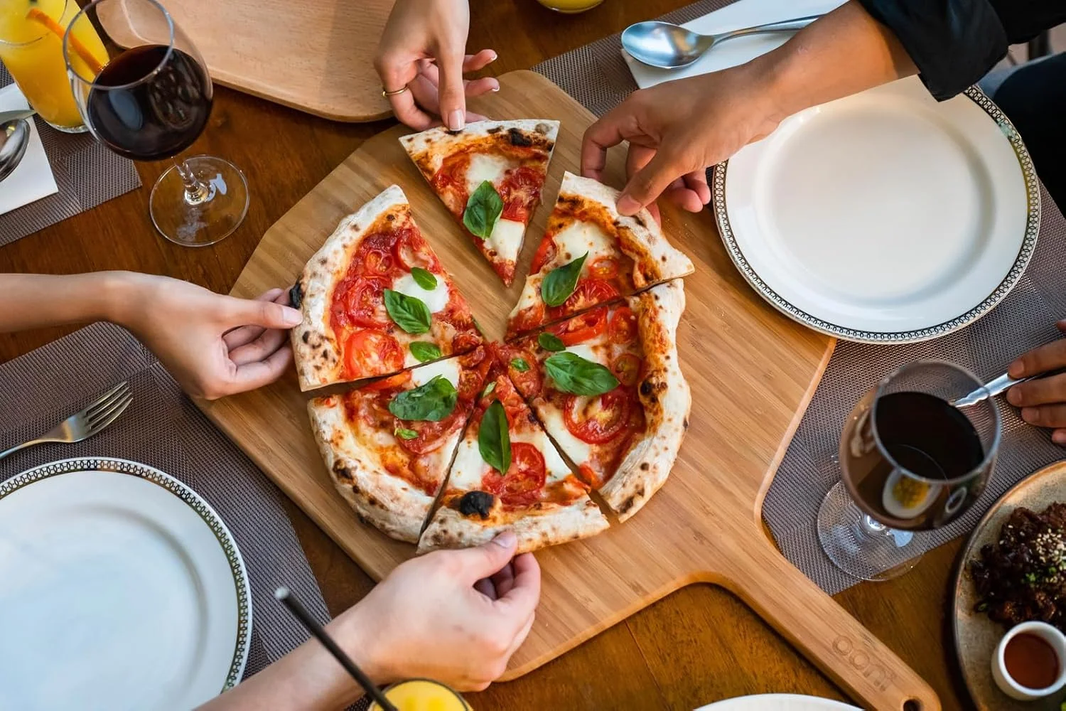 تخته پیتزا بامبو ۱۴ اینچی اونی - تخته سرو و پاروی پیتزای چوبی سبک و صاف - لوازم جانبی فر پیتزای فضای باز اونی