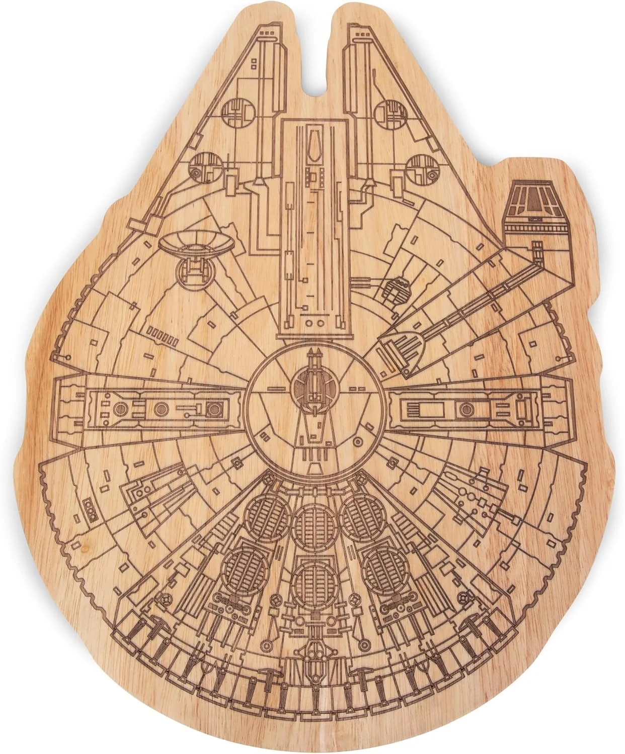 تخته سرو و پذیرایی پیک نیک تایم، تخته برش چوبی، 40.64x30x1.9 سانتی متر، چوب پارا - طرح سفینه جنگ ستارگان