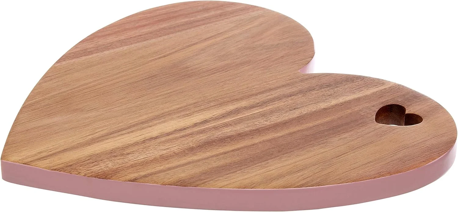 تخته برش قلب سوکورو، چوب اقاقیا، لبه صورتی تخته برش قلب سوکورو، چوب اقاقیا، لبه صورتی
