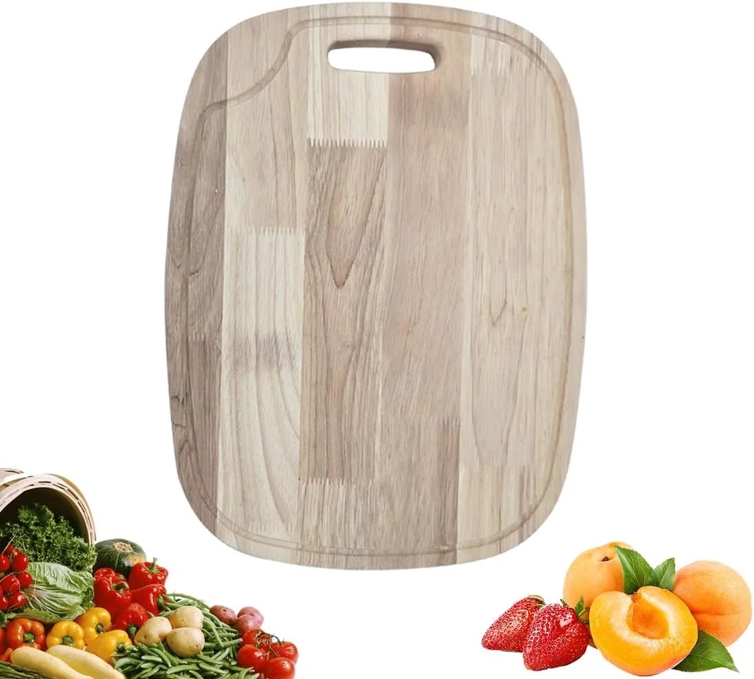 ست تخته سرو و خردکن بامبو طبیعی بیضی شکل در 3 سایز، تخته های بادوام برای آشپزخانه، تخته سرو چوبی برای پنیر و گوشت (تخته خردکن بامبو بیضی - متوسط)