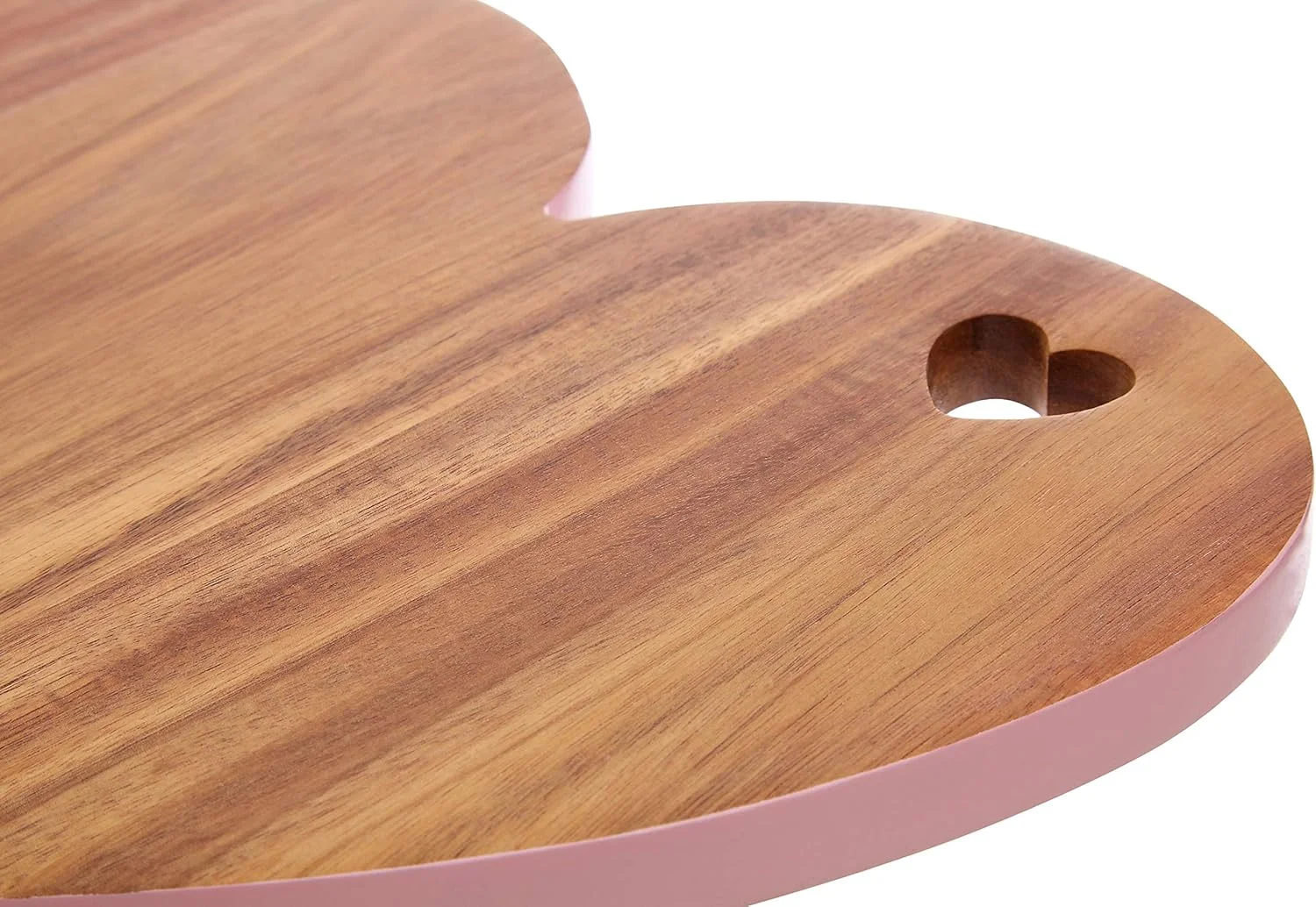 تخته برش قلب سوکورو، چوب اقاقیا، لبه صورتی