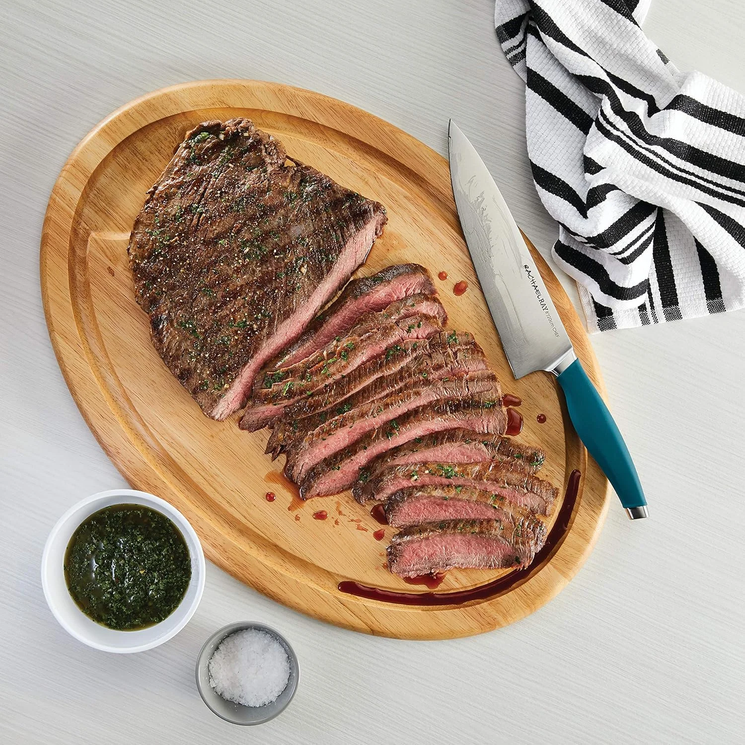 تخته برش/تخته سرو چوبی بیضی شکل ریچل ری - 35.5 سانتی متر، قهوه ای