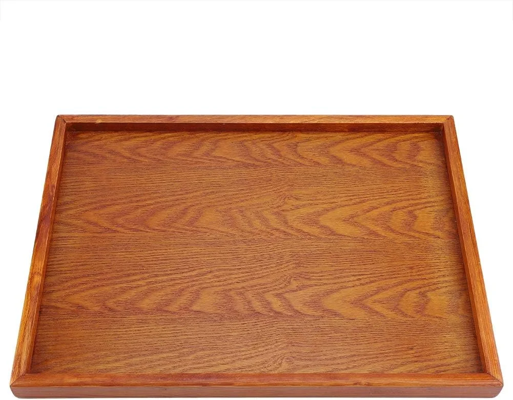 سینی سرو مستطیلی چوبی، سینی های کوچک برای نگهداری، تخته های کوچک چوبی مستطیلی برای پیش غذا، سینی چوبی مستطیلی برای پیشخوان آشپزخانه، سینی سرو شام، سینی تنقلات برای روی میز (36 * 27 سانتی متر)