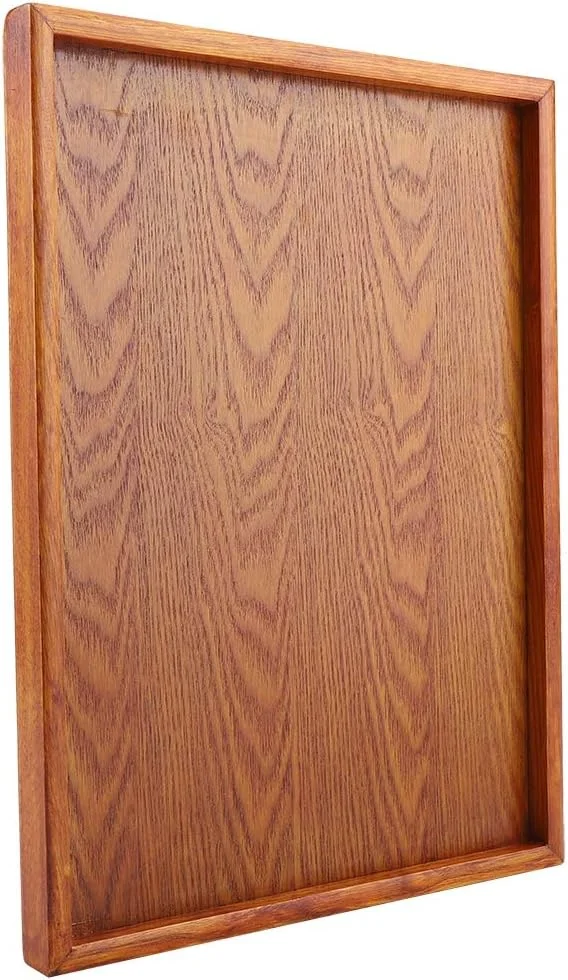 سینی سرو مستطیلی چوبی، سینی های کوچک برای نگهداری، تخته های کوچک چوبی مستطیلی برای پیش غذا، سینی چوبی مستطیلی برای پیشخوان آشپزخانه، سینی سرو شام، سینی تنقلات برای روی میز (36 * 27 سانتی متر)