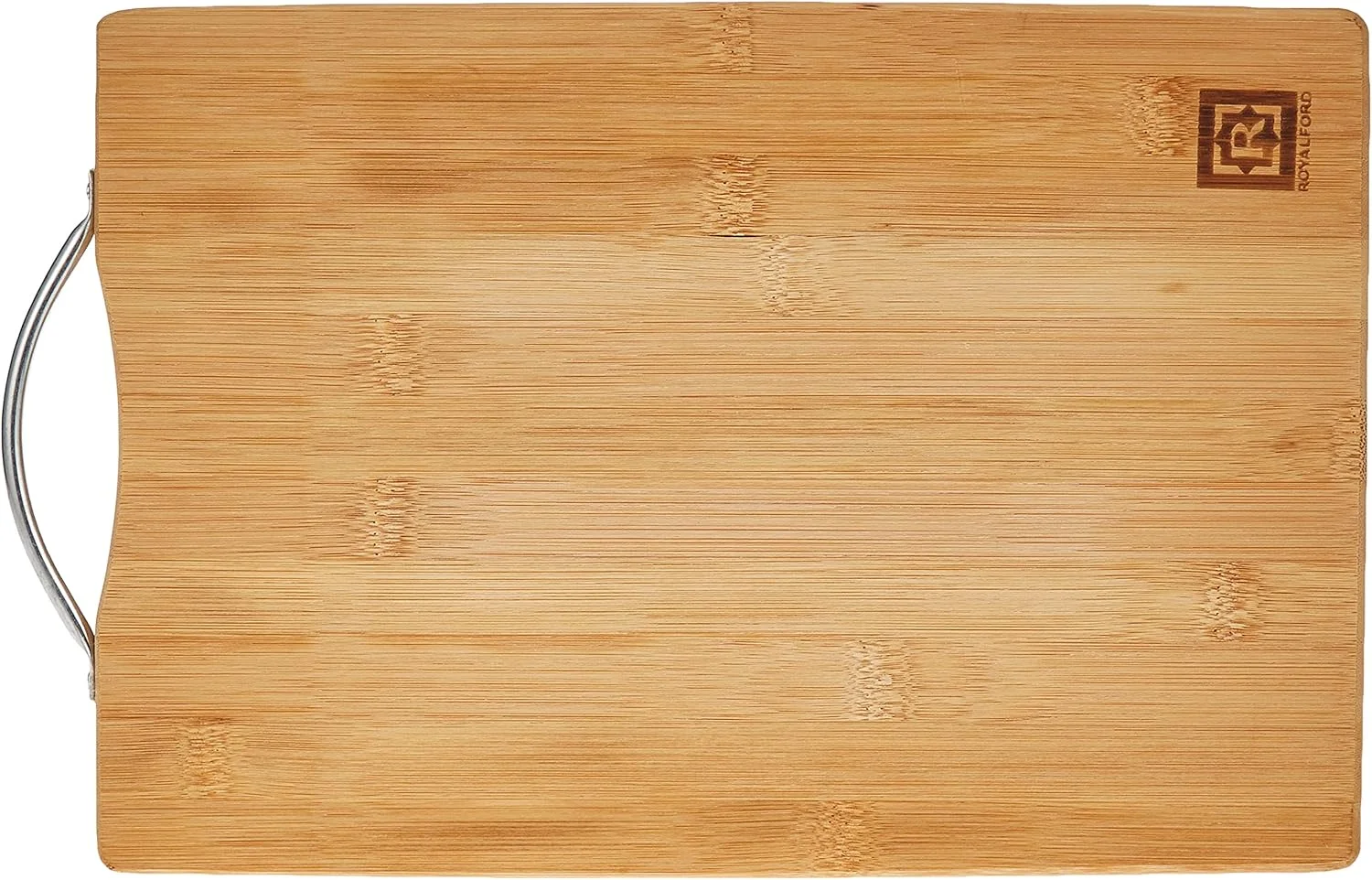 تخته برش بامبو رویال فورد مدل Rf10238، دسته فلزی مقاوم، بادوام و سبک، ضد باکتری، مناسب برای گوشت و سبزیجات، چند رنگ، 32x22x1.6 سانتی متر