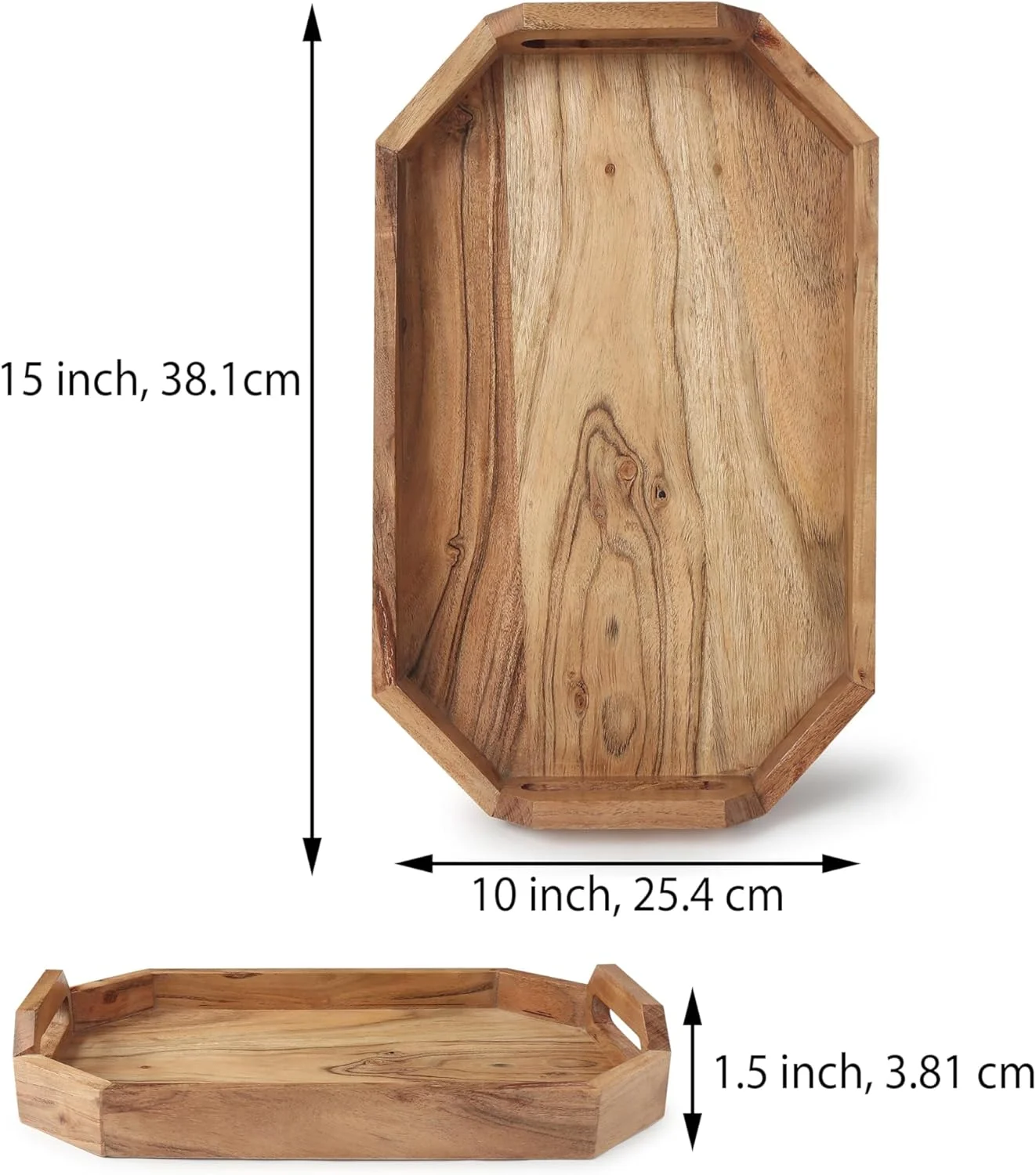 سینی سرو چوبی آکاسیا دست ساز ممتاز رزِلان - سینی صبحانه چوبی طبیعی روستایی با دستگیره - سینی غذای چند منظوره برای قهوه، چای، تنقلات، وعده های غذایی و تزئینی 25.4 x 3.81 x 38.1 سانتی متر. سینی سرو چوبی آکاسیا دست ساز ممتاز رزِلان - سینی صبحانه چوبی طبیعی روستایی با دستگیره - سینی غذای چند منظوره برای قهوه، چای، تنقلات، وعده های غذایی و تزئینی 25.4 x 3.81 x 38.1 سانتی متر.