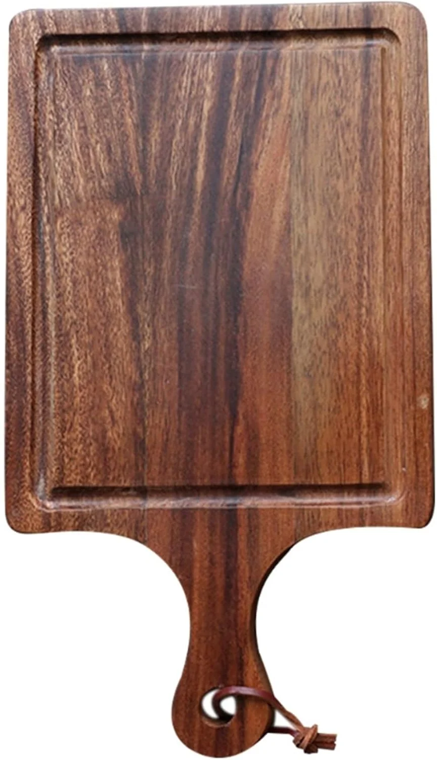 سینی صبحانه تخته سرو چوبی با دسته تخته برش آویز چند منظوره سینی نگهداری گوشت پیتزا پنیر برای آشپزخانه (رنگ: 20x35 سانتی متر)