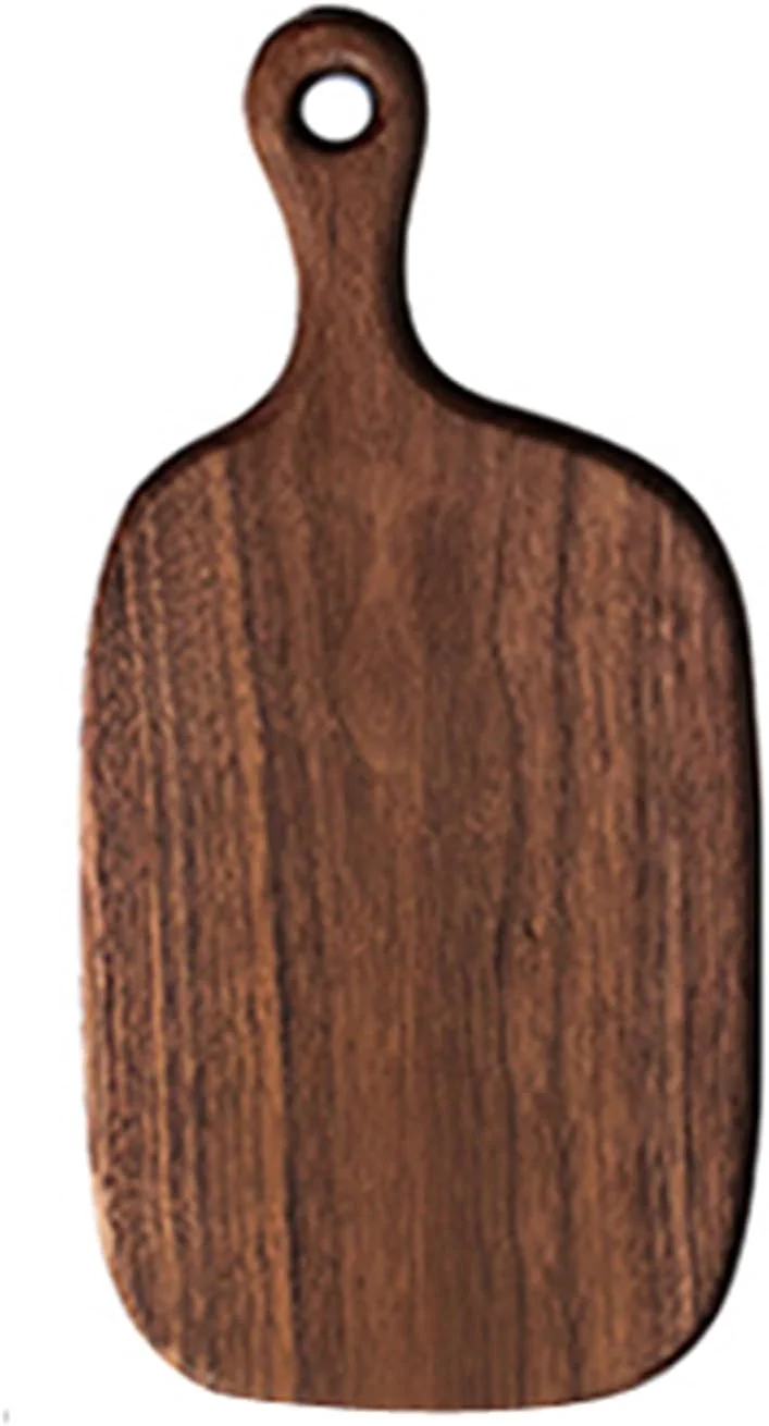 تخته سرو چوبی گردو سیاه با دسته، تخته سرو چوبی با دسته، تخته برش برای آشپزخانه، پخت خانگی، میوه ها، سبزیجات، تخته پنیر و نان، قهوه ای، 38 سانتی متر