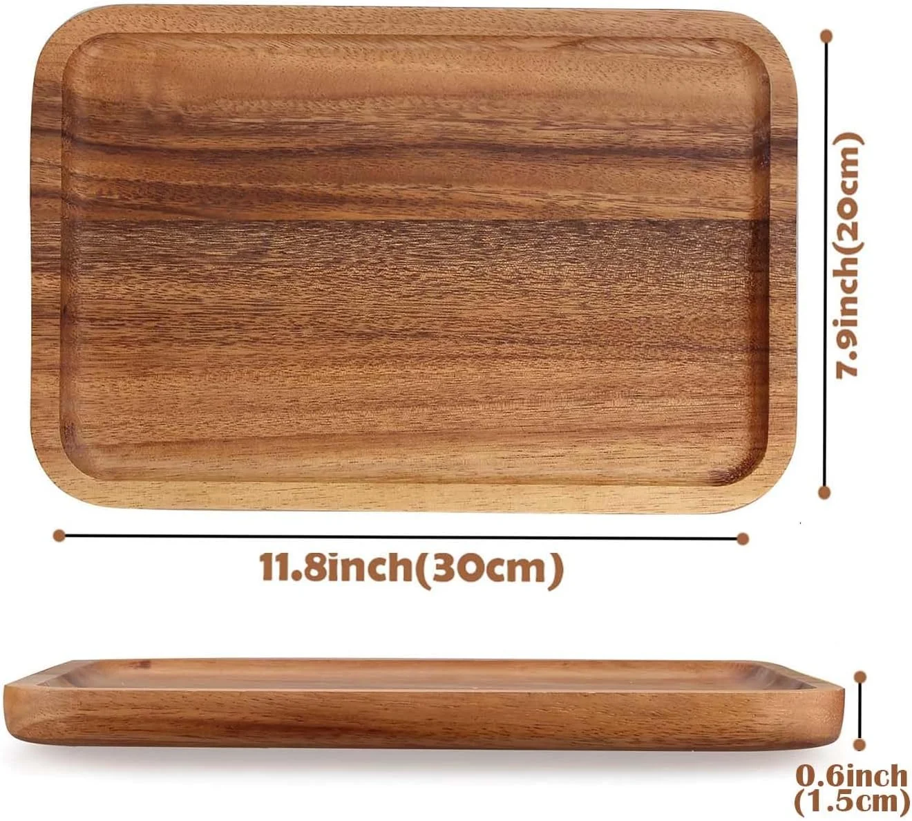 سینی سرو چوبی، سینی غذا از چوب اقاقیا، ظروف سرو چوبی مستطیلی، تخته های چوبی طبیعی 30x20 سانتی متر برای سینی میوه، دسر، بشقاب های آشپزخانه تخته گوشت خوری، ظرف غذای مهمانی برای کیک سینی سرو چوبی، سینی غذا از چوب اقاقیا، ظروف سرو چوبی مستطیلی، تخته های چوبی طبیعی 30x20 سانتی متر برای سینی میوه، دسر، بشقاب های آشپزخانه تخته گوشت خوری، ظرف غذای مهمانی برای کیک
