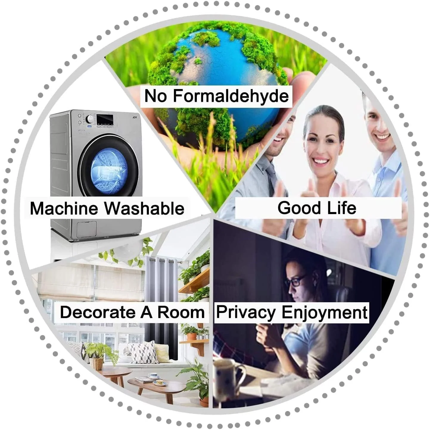 پرده های مسدود کننده نور اتاق SimpleHome Ombre برای اتاق خواب، گرادیان سبز تیره به خاکستری سفید، عایق حرارتی، پرده/دریچه های پنجره با حلقه فلزی برای اتاق نشیمن، 2 عدد، طول 52x84 اینچ