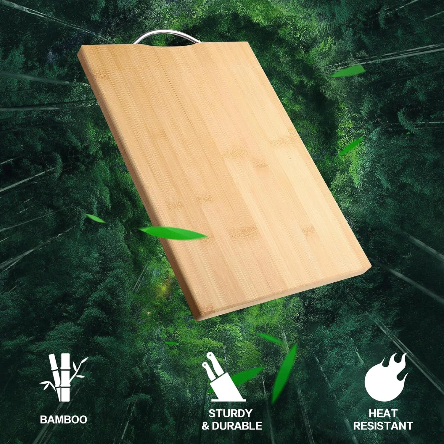 تخته برش چوبی سیناردو، تخته برش بامبو، تخته خردکن آشپزخانه، مناسب برای استفاده روزمره در منزل، بامبو طبیعی (40 * 30)