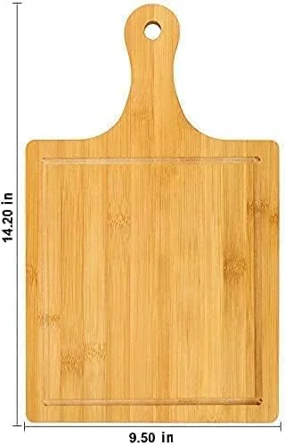 سینی سرو پیتزا چوبی بسیار بزرگ سیگما هومز، تخته پنیر بامبو دسته دار، تخته پیتزا چوبی، تخته برش گرد و مربع دسته دار، سینی پخت (COMBO)