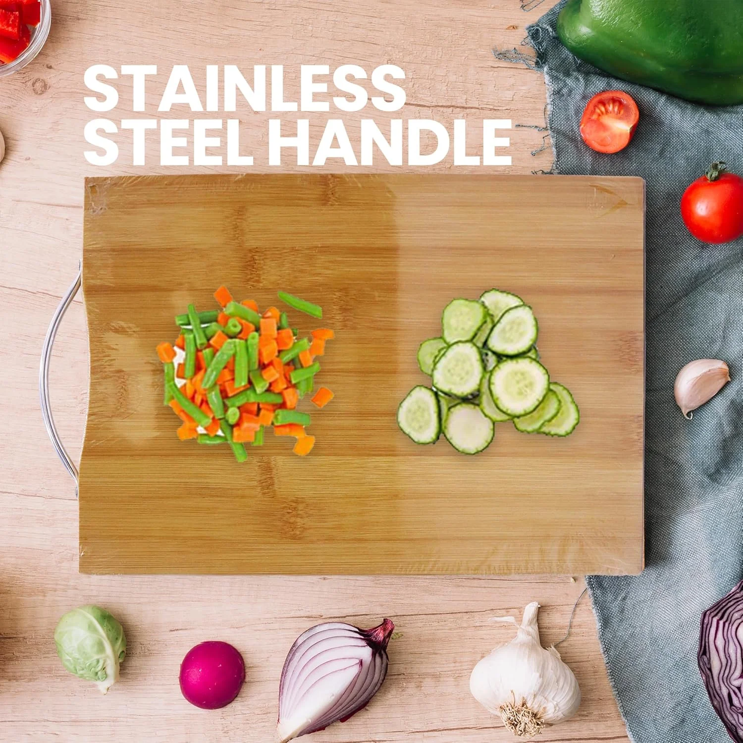 تخته برش چوبی، تخته خردکن برای استفاده در آشپزخانه، تخته پنیر 34cm X 24cm، سینی چند منظوره، مناسب برای چاقو، تخته آماده سازی غذای بادوام