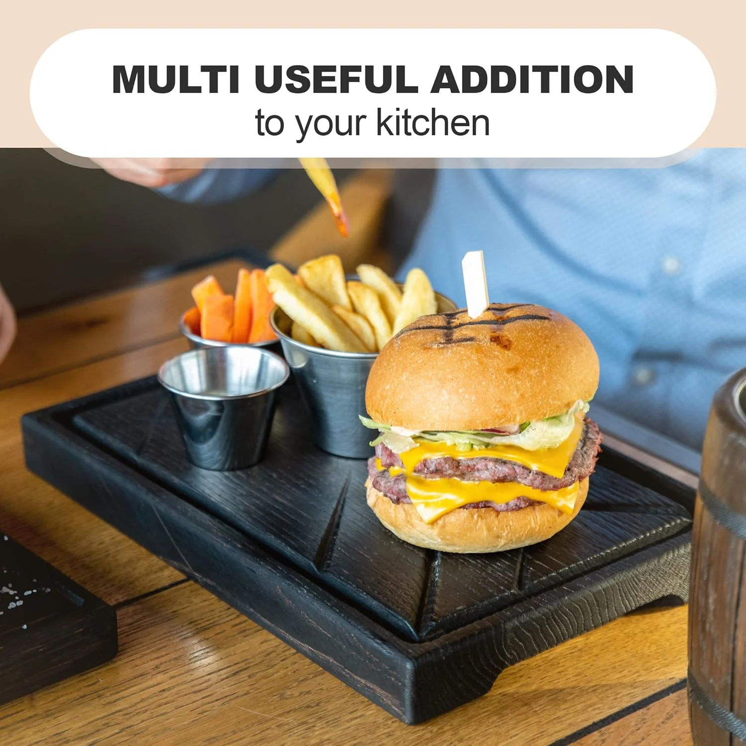 تخته سرو استیک TESLYAR - چوب بلوط 30 x 20 سانتی متر (متوسط) - تخته خرد کن چوبی جامد برای آشپزخانه - تخته وسایل آشپزخانه تخته سرو استیک TESLYAR - چوب بلوط 30 x 20 سانتی متر (متوسط) - تخته خرد کن چوبی جامد برای آشپزخانه - تخته وسایل آشپزخانه