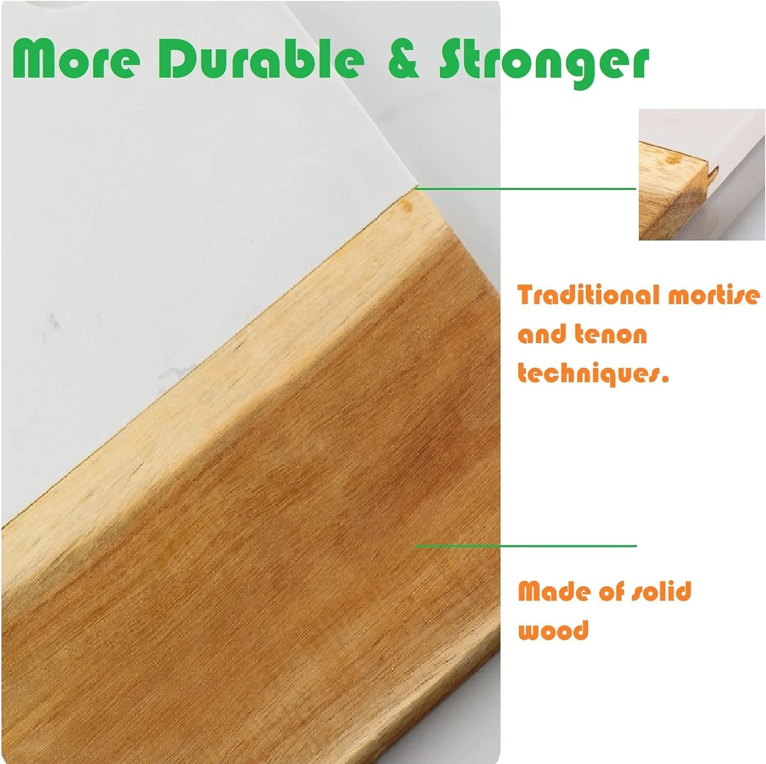 تخته برش تزویق، مرمر شیک و چوب اقاقیای طبیعی با دسته، سینی سرو استیک، میوه و نان، مناسب برای چاقو، بادوام و تمیز کردن آسان، هدیه ای ایده آل برای خانه نویی یا عروسی