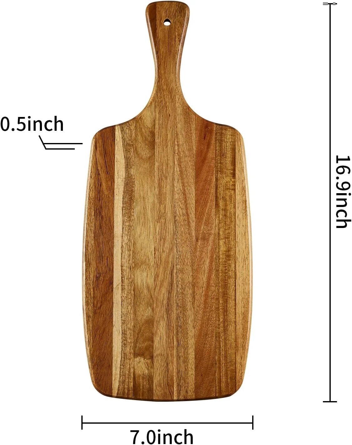 تخته برش چوبی آکاسیا و تخته پنیر با دسته برای نان، تخته خردکن، گوشت، میوه و سینی پذیرایی - تخته سرو چوبی تزئینی برای آشپزخانه، 43x18 سانتی متر تخته برش چوبی آکاسیا و تخته پنیر با دسته برای نان، تخته خردکن، گوشت، میوه و سینی پذیرایی - تخته سرو چوبی تزئینی برای آشپزخانه، 43x18 سانتی متر