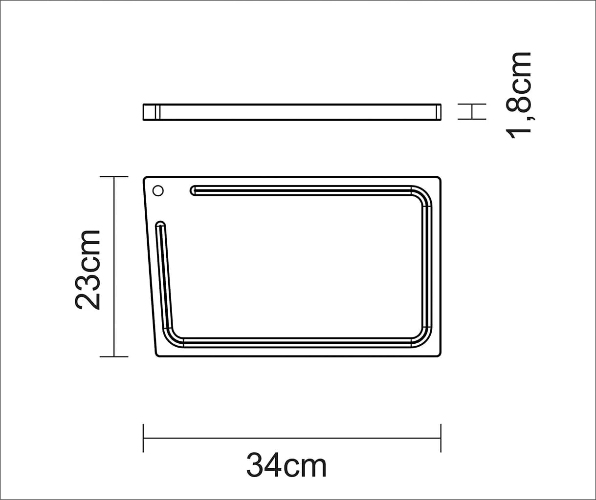 تخته برش مستطیلی چوبی ترامونتینا 33x20 سانتی متر با روکش طبیعی