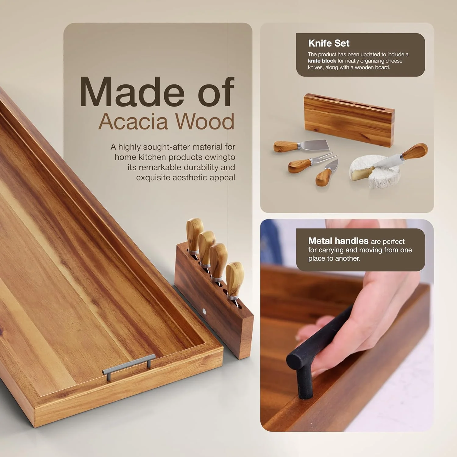 سینی بزرگ پذیرایی چوبی تیدیتا با دستگیره، تخته سرو پنیر چوبی بسیار بلند - سینی سرو برای گوشت، پیش غذاهای مهمانی، نمایش میوه و غذاهای فضای باز (اقاقیا، 90 سانتی متر) سینی بزرگ پذیرایی چوبی تیدیتا با دستگیره، تخته سرو پنیر چوبی بسیار بلند - سینی سرو برای گوشت، پیش غذاهای مهمانی، نمایش میوه و غذاهای فضای باز (اقاقیا، 90 سانتی متر)